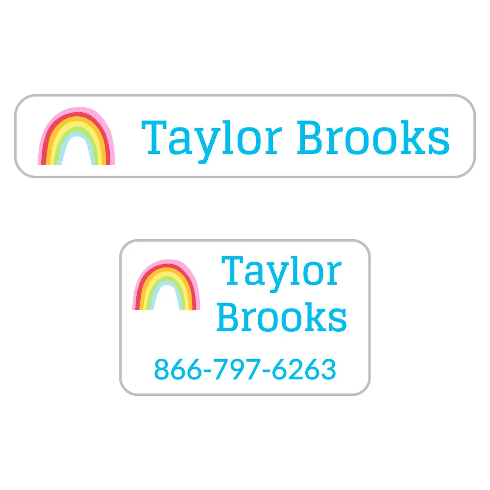 Rainbows Iron-On Clothing Labels Pack