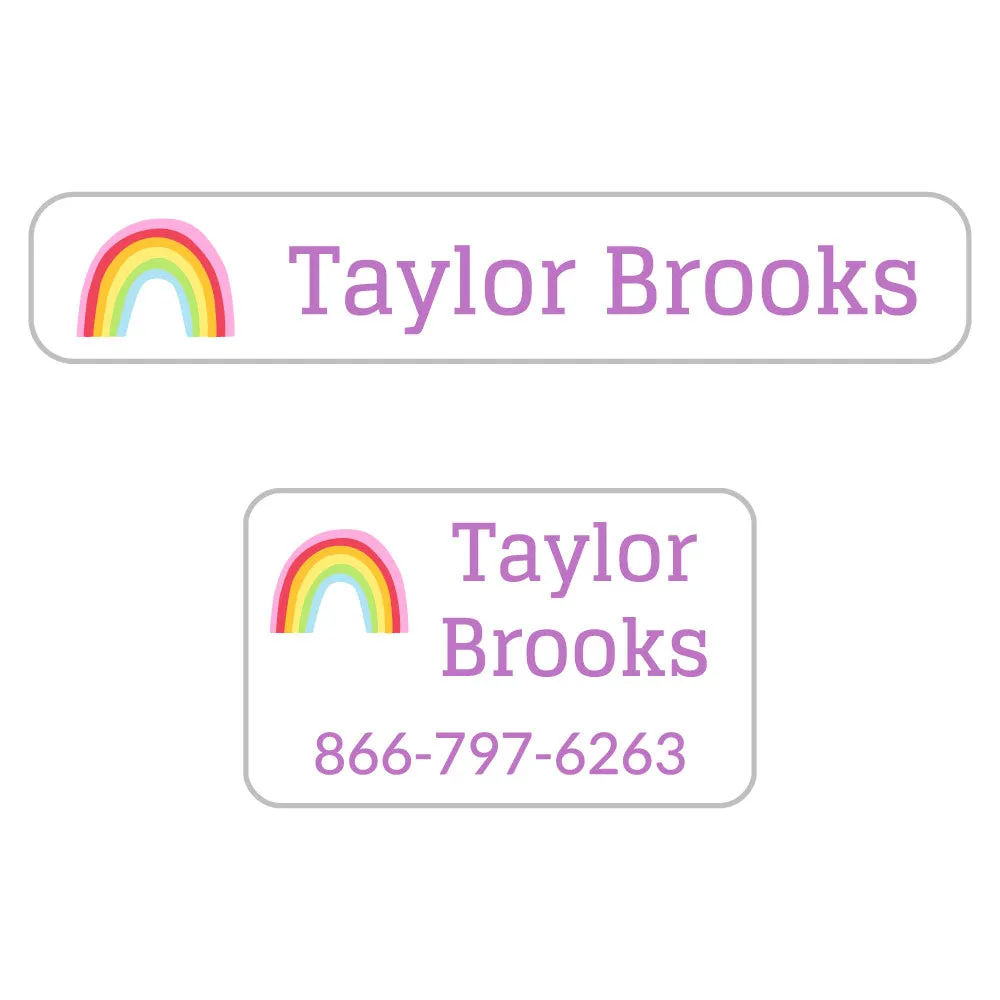 Rainbows Iron-On Clothing Labels Pack