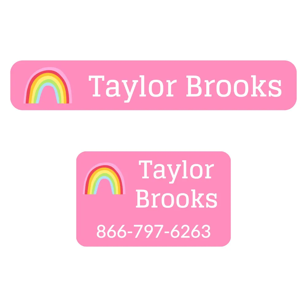 Rainbows Iron-On Clothing Labels Pack
