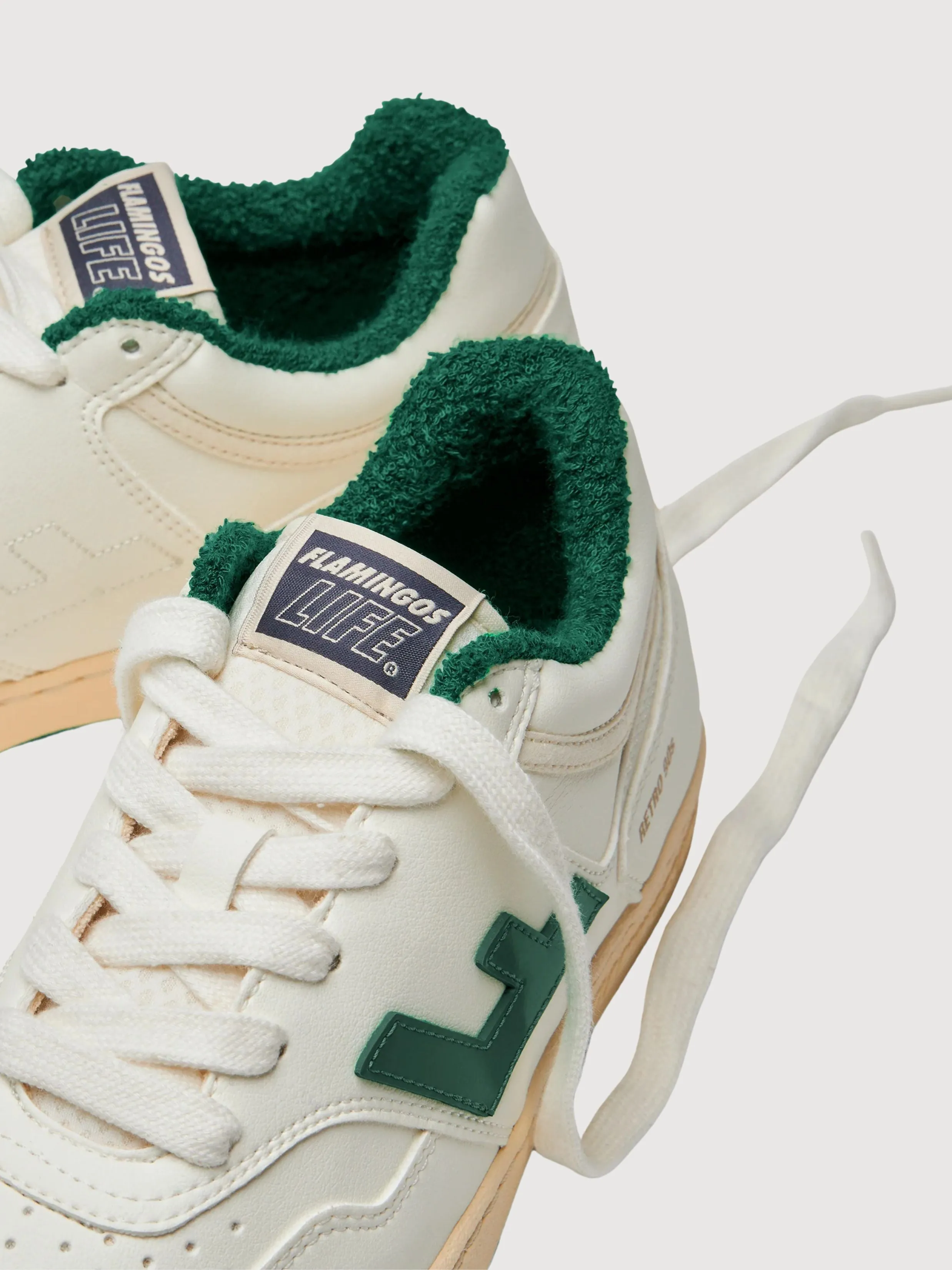 Sneakers Retro 90s White & Green | Flamingo Life