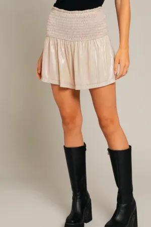 Soft Gold Metallic Shorts