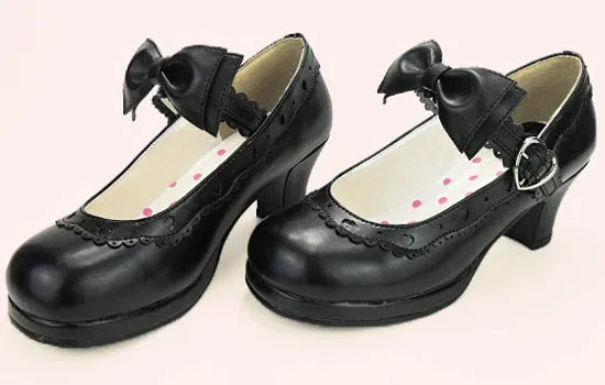 Sosic~Sweet Lolita Heel Shoes Butterfly Bow Shoes