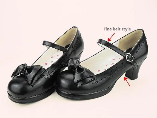 Sosic~Sweet Lolita Heel Shoes Butterfly Bow Shoes
