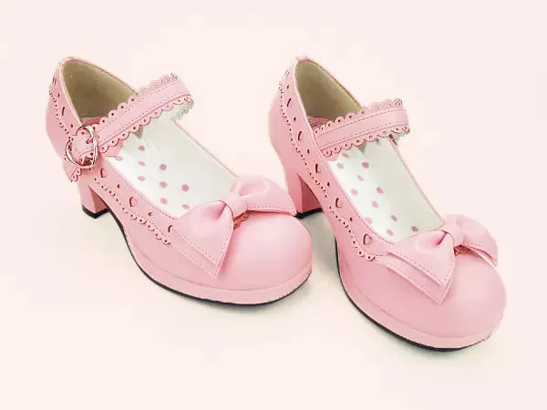 Sosic~Sweet Lolita Heel Shoes Butterfly Bow Shoes