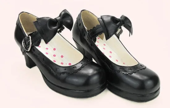Sosic~Sweet Lolita Heel Shoes Butterfly Bow Shoes