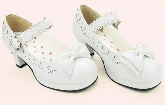 Sosic~Sweet Lolita Heel Shoes Butterfly Bow Shoes
