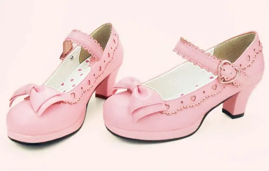Sosic~Sweet Lolita Heel Shoes Butterfly Bow Shoes