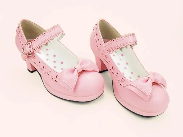 Sosic~Sweet Lolita Heel Shoes Butterfly Bow Shoes