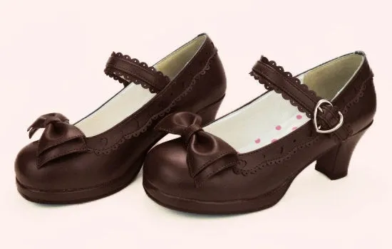 Sosic~Sweet Lolita Heel Shoes Butterfly Bow Shoes