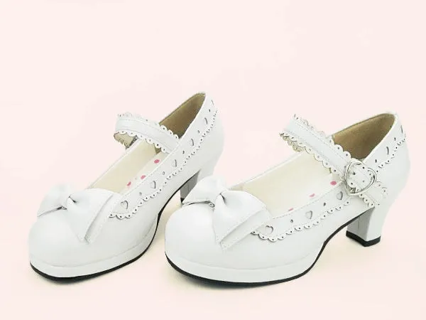 Sosic~Sweet Lolita Heel Shoes Butterfly Bow Shoes