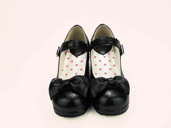 Sosic~Sweet Lolita Heel Shoes Butterfly Bow Shoes