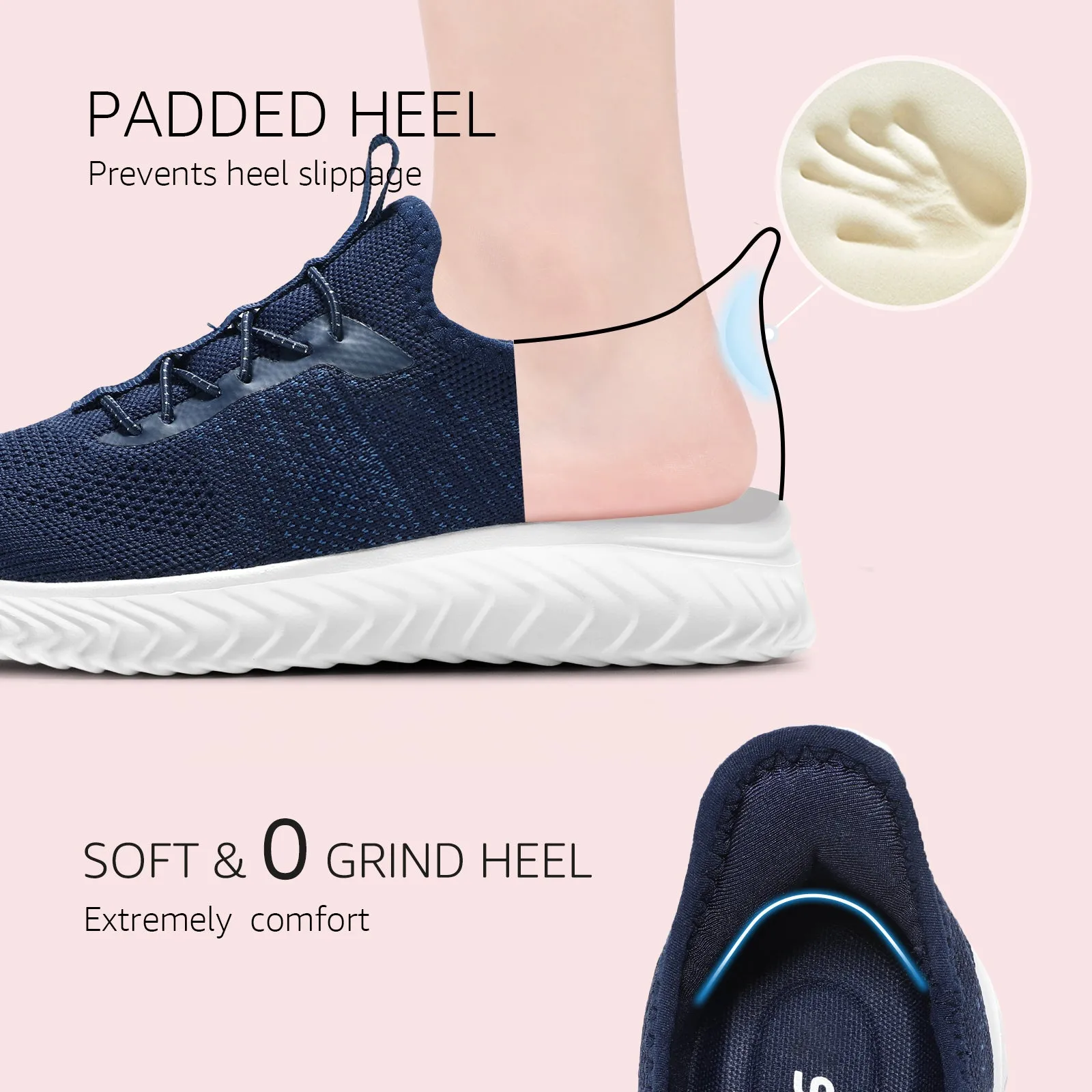 STQ Walking Shoes Women Wide Toe Box Slip on Sneakers with Maternity