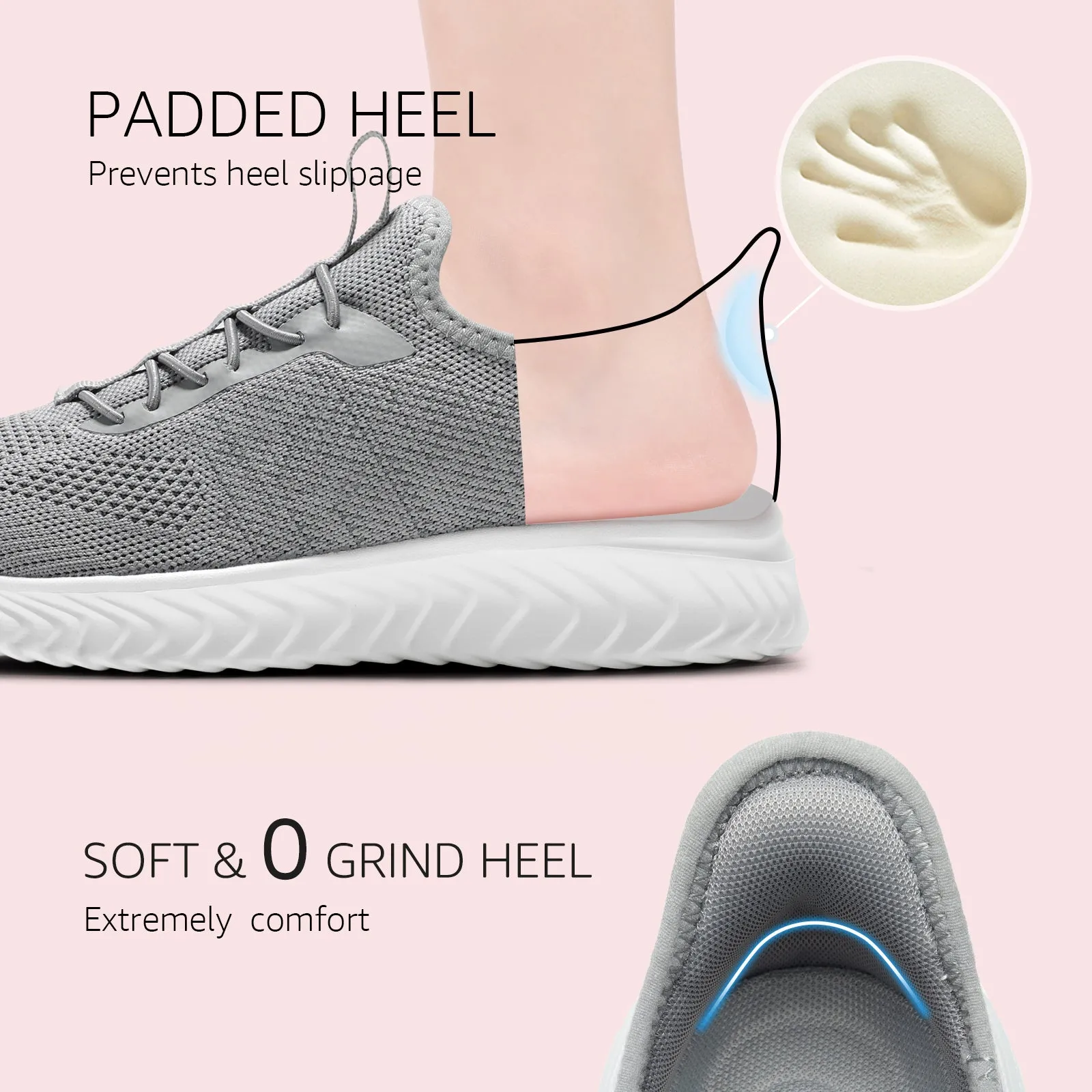 STQ Walking Shoes Women Wide Toe Box Slip on Sneakers with Maternity