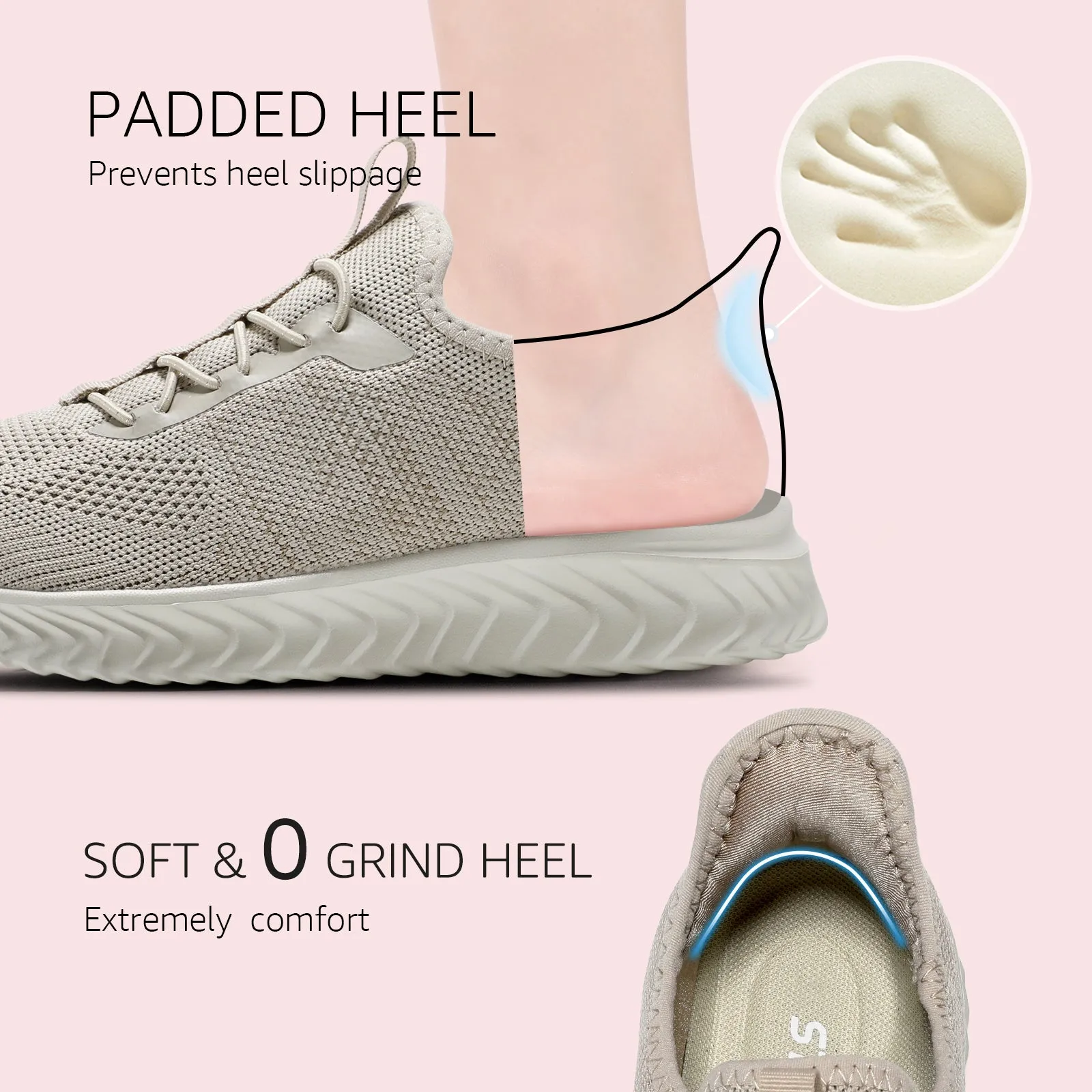 STQ Walking Shoes Women Wide Toe Box Slip on Sneakers with Maternity