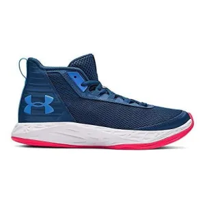 Under Armour Boys' Grade School Jet 2018 Basketball Shoe, Petrol Blue (404)/White, 5.5 M US Big Kid