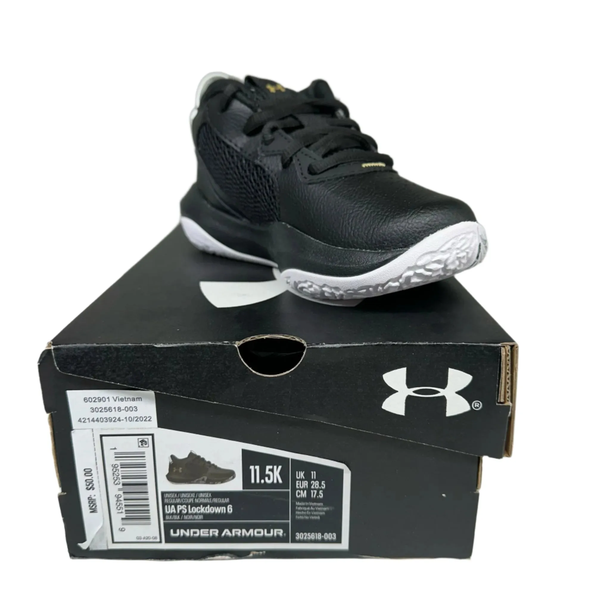 Under Armour Pre-School UA Lockdown 6 Basketball Shoes SIZE 11.5K Unisex New