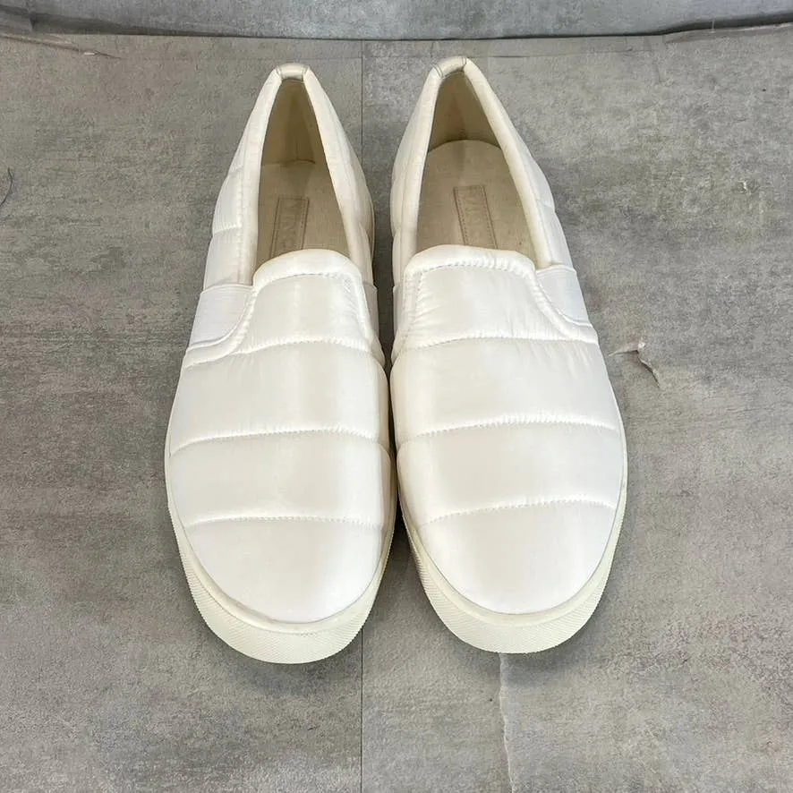 VINCE. Women's White Blair Quilted Round-Toe Slip-On Sneakers SZ 9