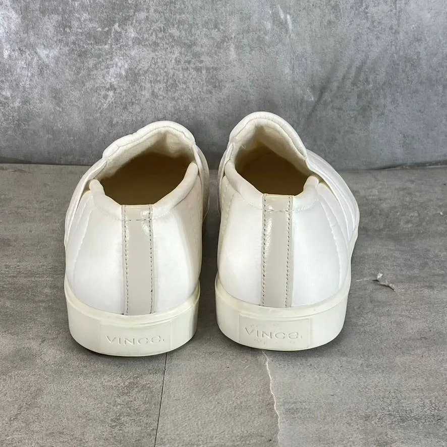 VINCE. Women's White Blair Quilted Round-Toe Slip-On Sneakers SZ 9