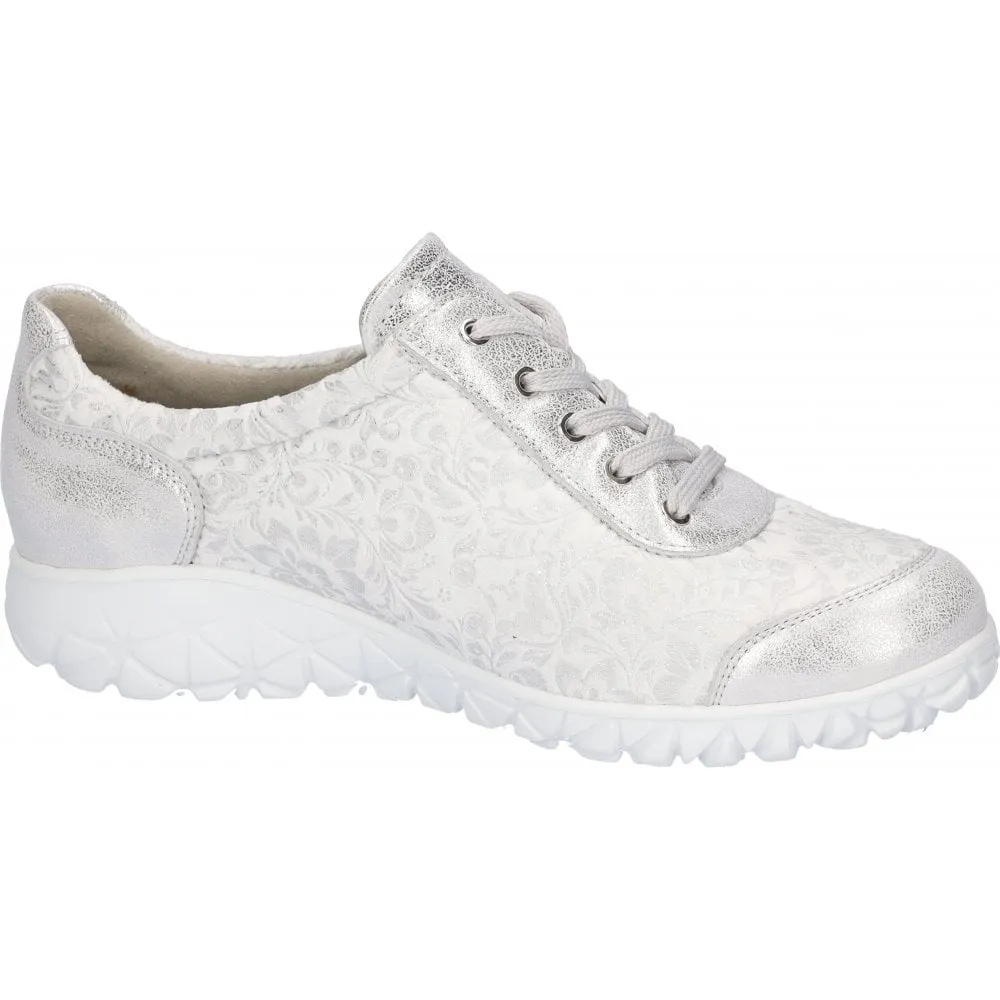 Waldlaufer Havy Soft Womens Trainer - Silver/White