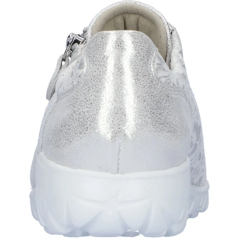 Waldlaufer Havy Soft Womens Trainer - Silver/White