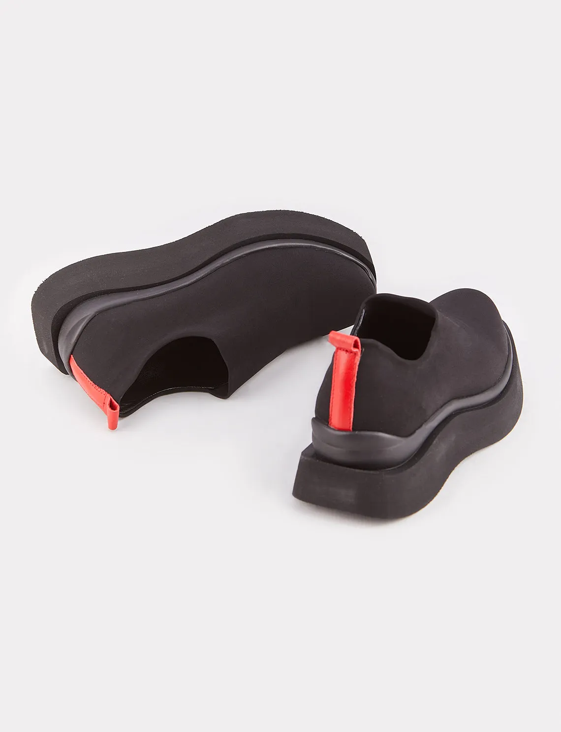 Women Black Wedge Casual Flat Shoes