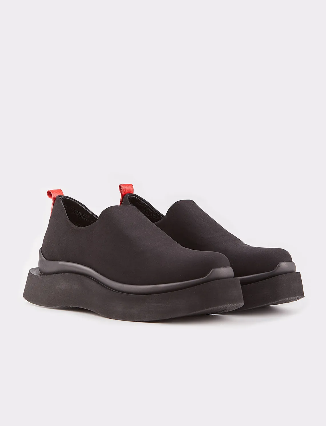 Women Black Wedge Casual Flat Shoes