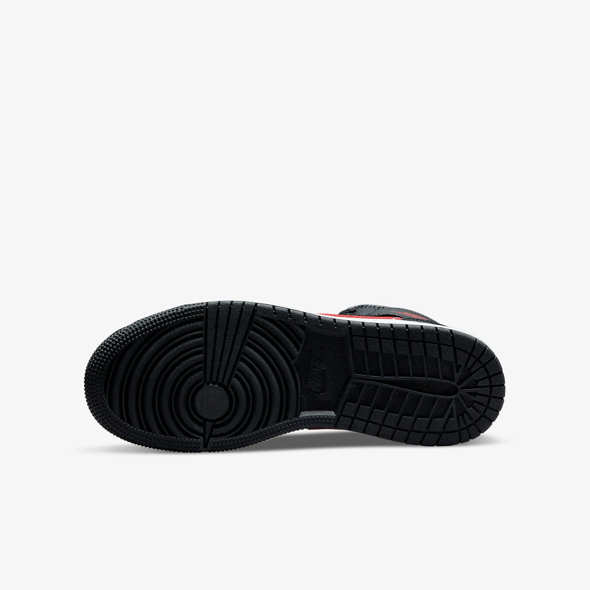 Women's / GS Air Jordan 1 Mid "Bred Toe" (White/Black/Fire Red)(554725-079)
